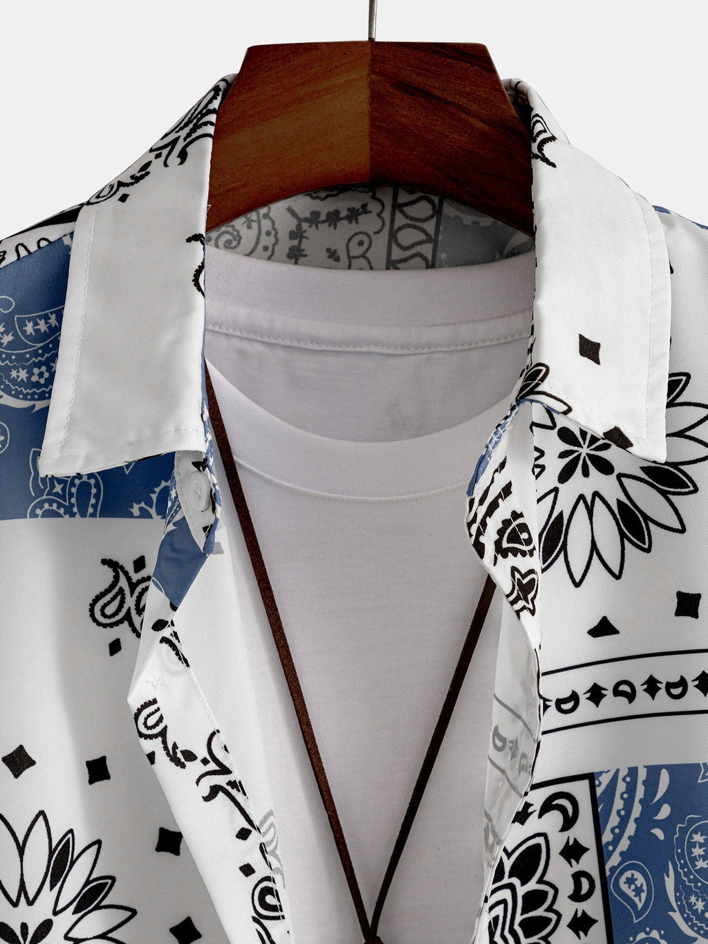 Men's Paisley Print Shirt with Button Placket