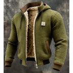 Men's Thermal Fleece Winter Jacket – Quilted Hooded Zip-Up Coat