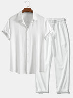 Men's Textured Two-Piece Set – 7 Colour Options