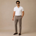 Men's Slim-Fit Stretch Dress Trousers – Flat Front