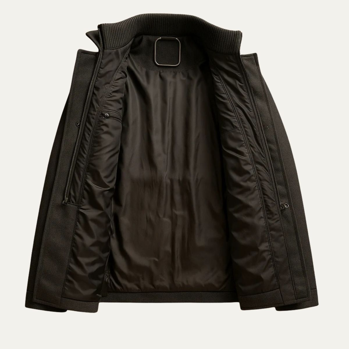 Men's Double-Layer Warm Coat – Zip Inner Layer and Button Front