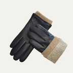 Men's Leather-Look Driving Gloves – Warm Knit Lining