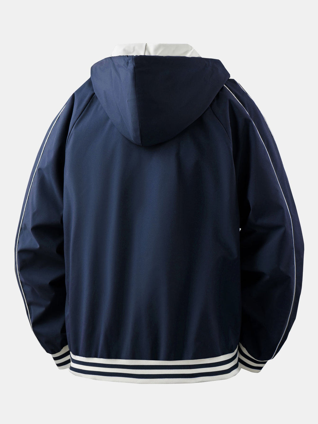 Men's Relaxed Hooded Bomber Jacket – Contrast Lined Zip-Up Outerwear