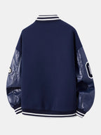 Men's Embroidered Varsity Bomber Jacket – Relaxed-Fit Baseball Layer