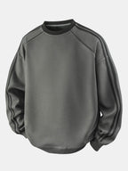 Men's Striped Waffle Crew Neck Sweatshirt