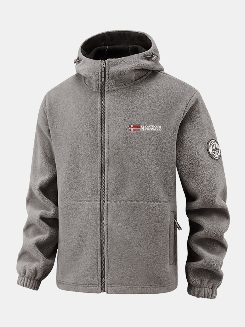 Men's Hooded Polar Fleece Jacket – Warm Full Zip Outdoor Layer