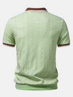 Men's Twisted Jacquard Quarter-Zip Knit Polo