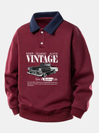 Men's Relaxed Fit Printed Polo Sweatshirt