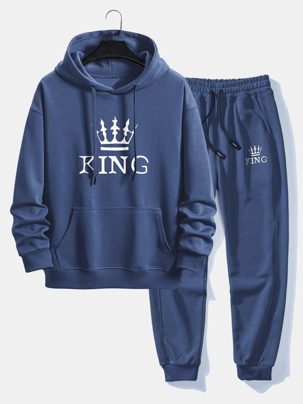 Men's Printed Relaxed Tracksuit – Cotton Blend Hoodie Set