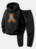 Men's Plush Teddy Fleece Tracksuit – Relaxed Hoodie and Joggers