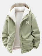 Men's Reversible Corduroy Hooded Jacket with Teddy Fleece