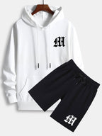 Men's Printed Hoodie and Shorts Set – Relaxed Casual Co-Ord