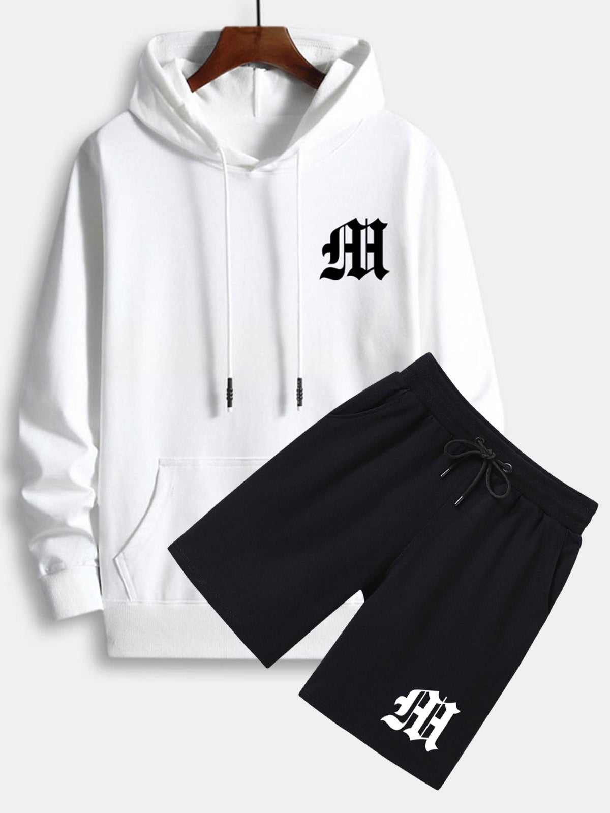 Men's Printed Hoodie and Shorts Set – Relaxed Casual Co-Ord