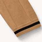 Men's Zip-neck Knitted Polo Shirt with short zip and classic collar