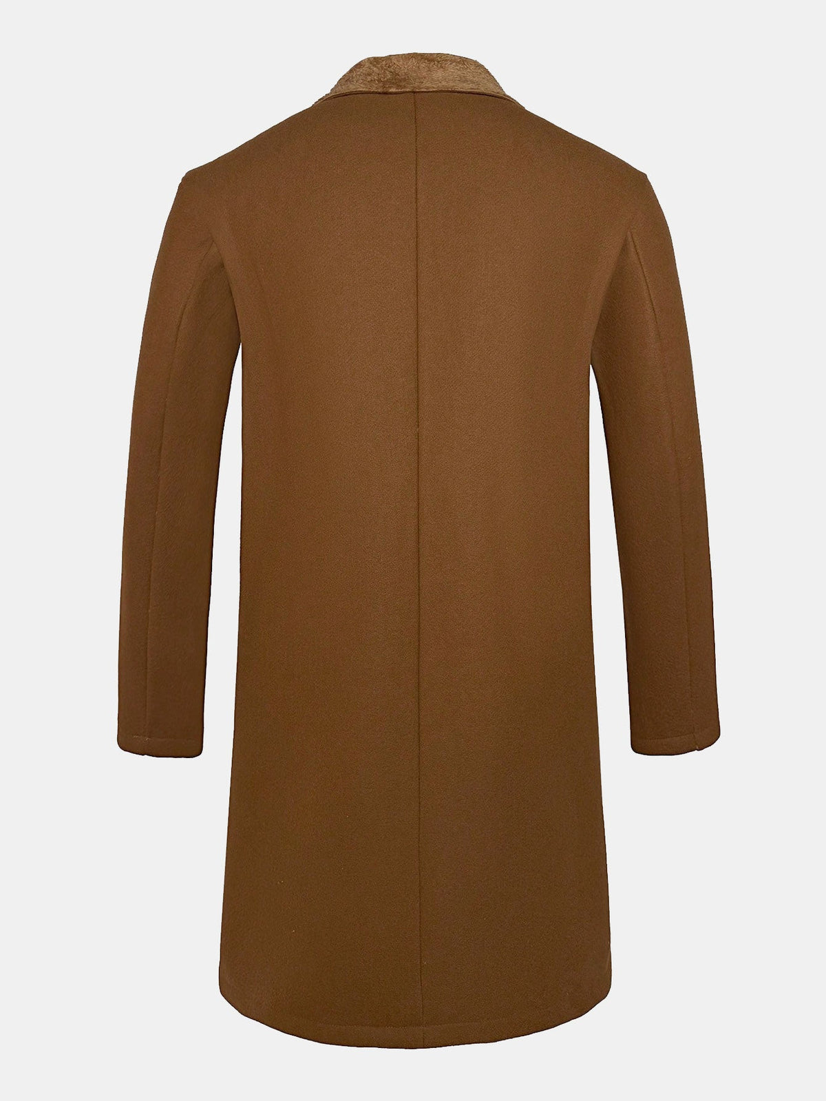 Men's Long Faux wool-blend Winter Coat – Double-Breasted Overcoat