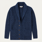 Men's Chunky Cable-Knit Shawl-Collar Cardigan