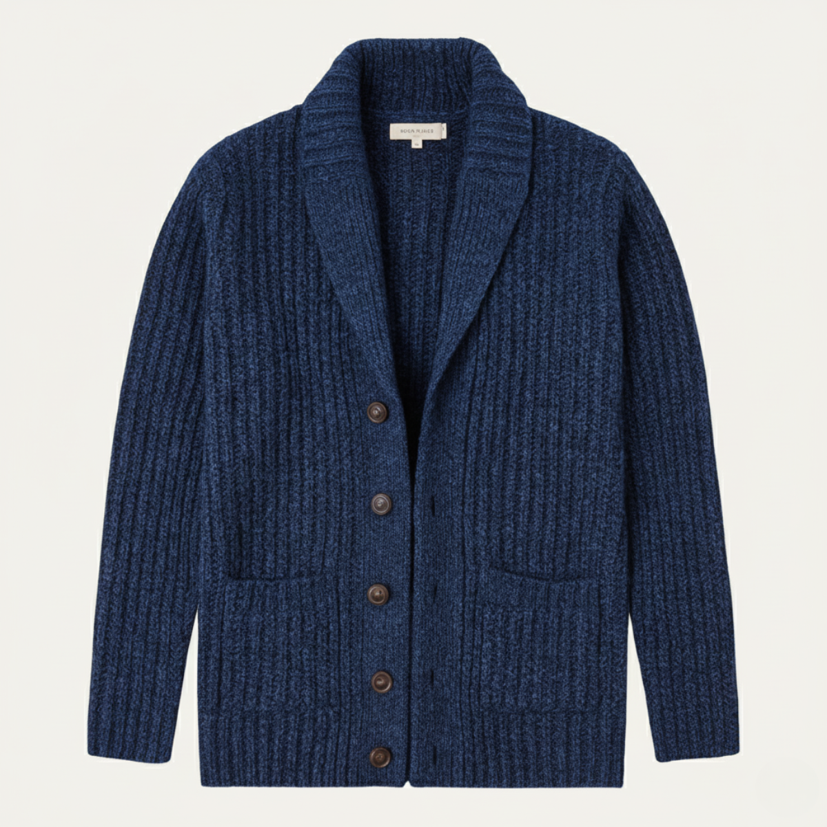 Men's Chunky Cable-Knit Shawl-Collar Cardigan