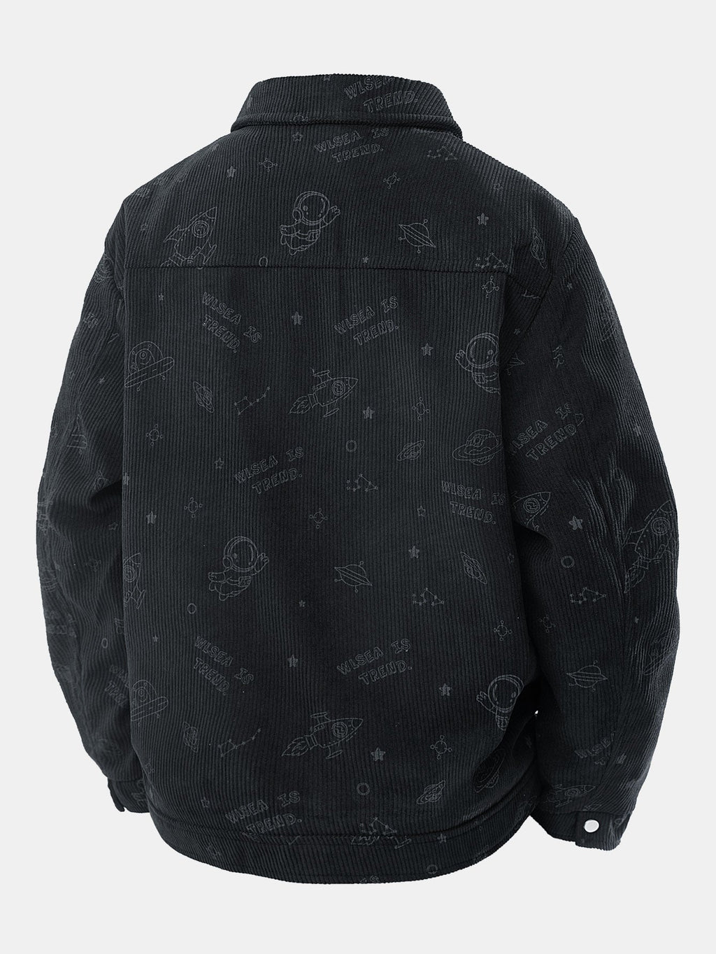 Men's Printed Corduroy Jacket with Snap Buttons