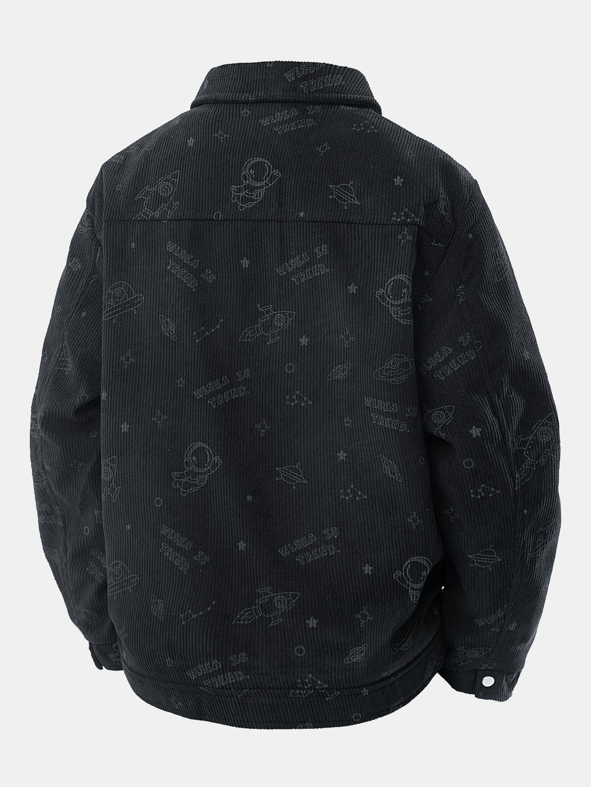Men's Printed Corduroy Jacket with Snap Buttons