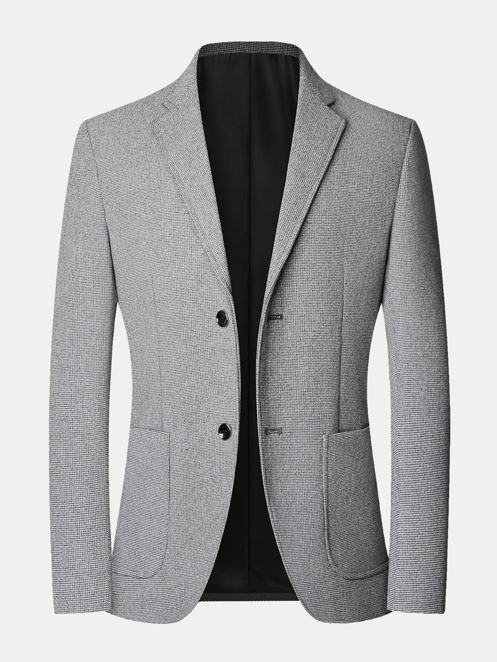 Men's Fine Check wool-blend Look Blazer with Notched Lapels