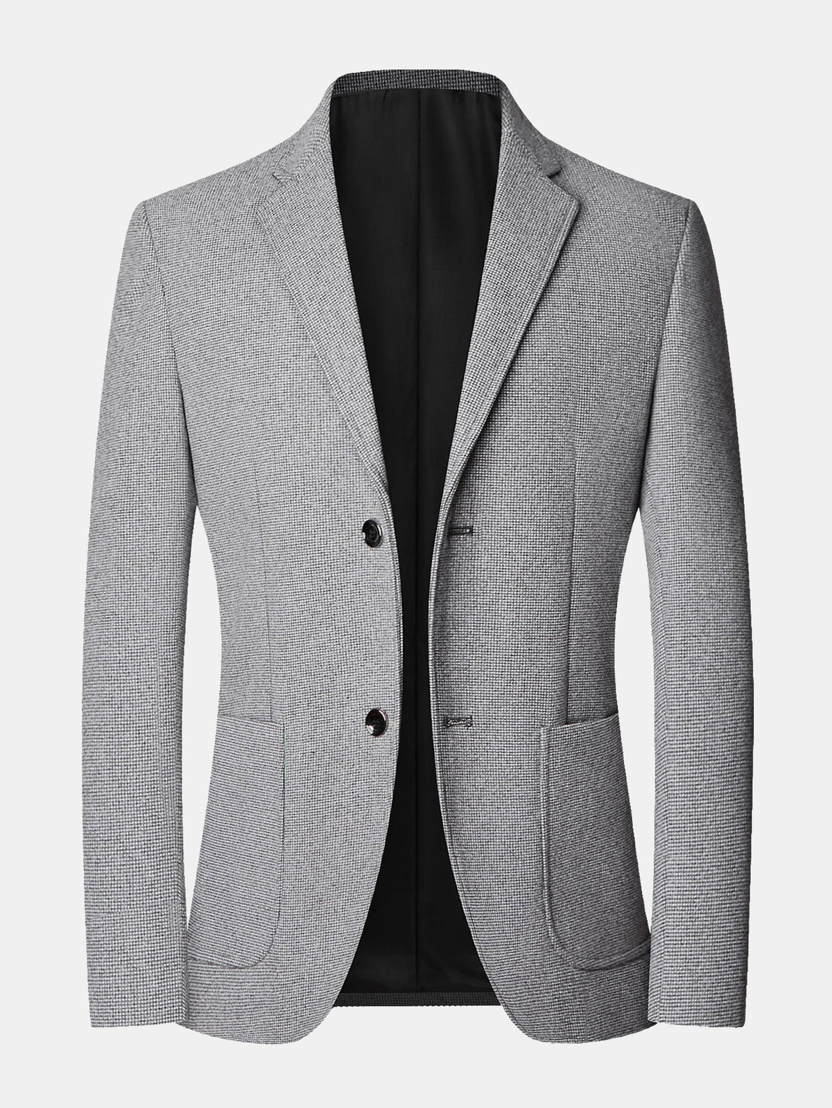 Men's Fine Check wool-blend Look Blazer with Notched Lapels