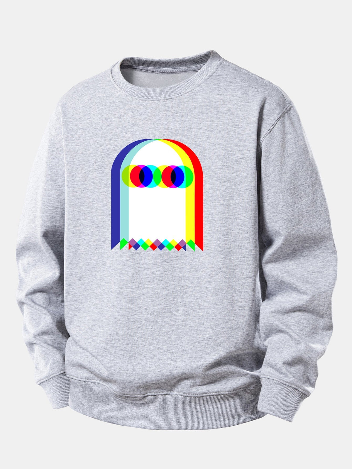 Men's Relaxed Fit Graphic Sweatshirt – Playful Printed Crew Neck Pullover