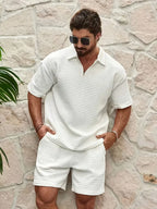 Men's Textured Top and Shorts Co-Ord
