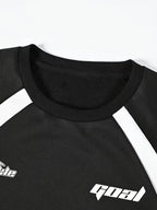 Men's Colour-Block Raglan Sweatshirt with Front Print