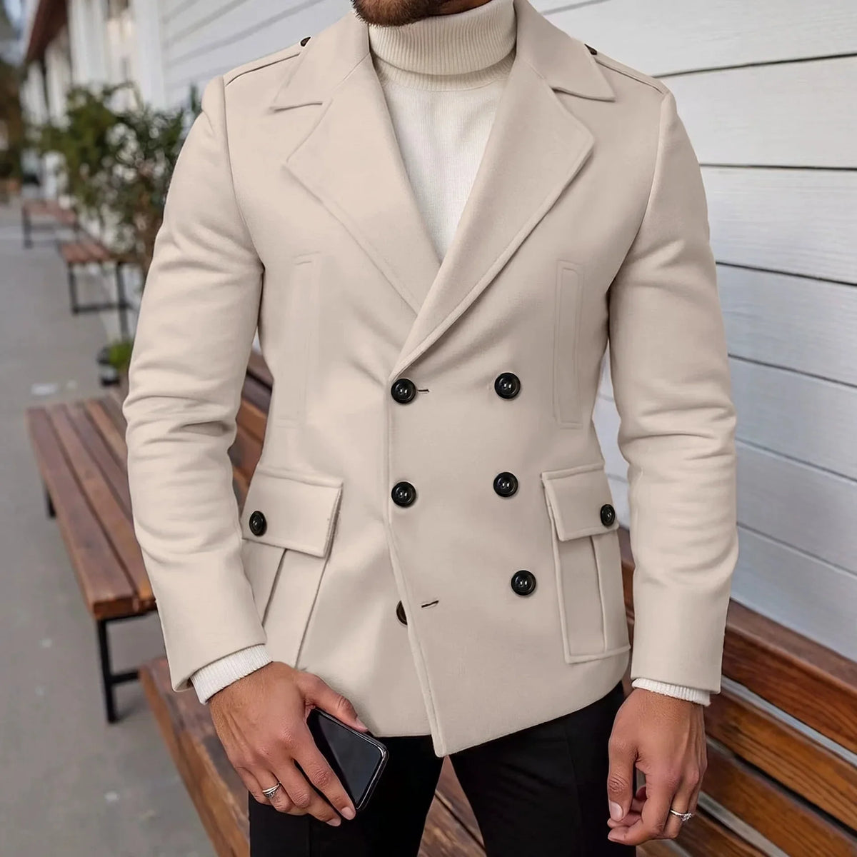 Men's Trench Coat Double-breasted – Style 2