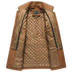 Men's wool-blend Winter Coat – Stand-Collar Button-Front Overcoat