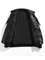 Men's Colour-Block Faux Leather Jacket