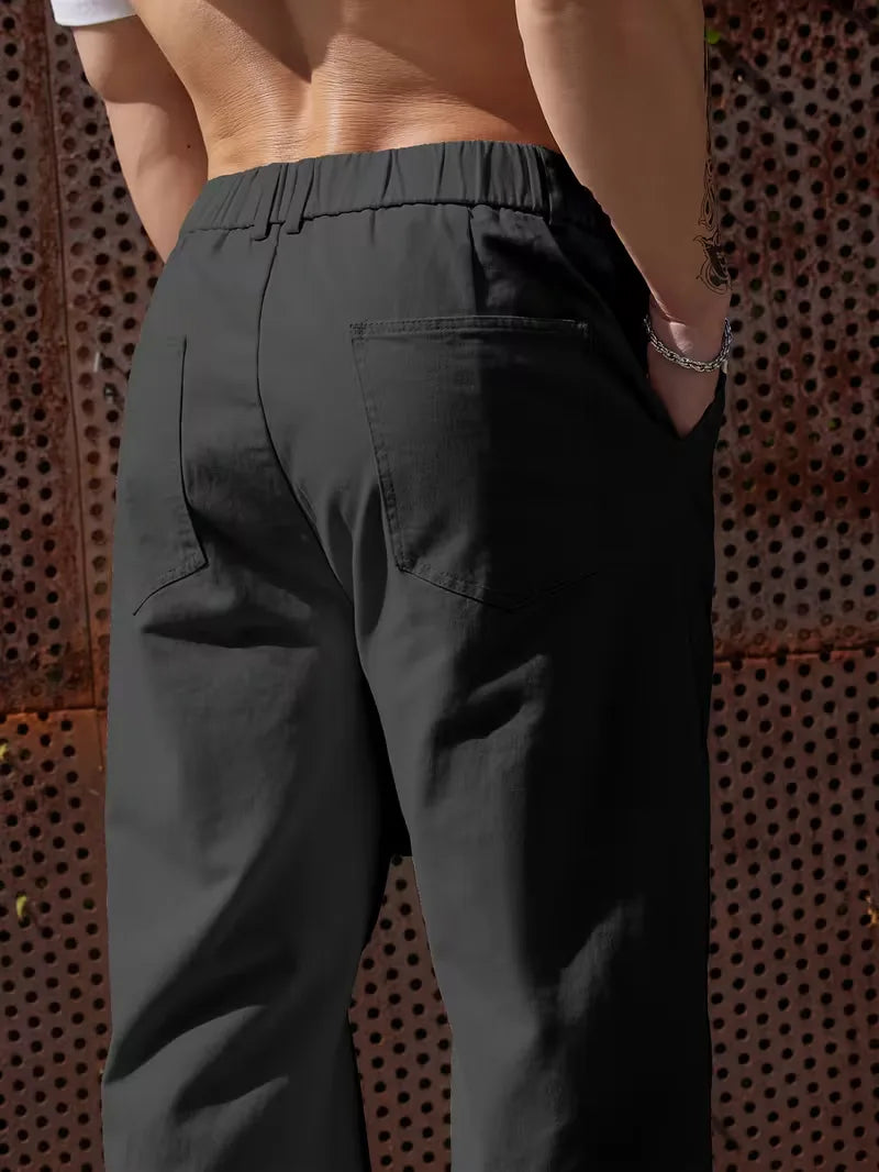 Men's Wide-Leg Trousers with Elasticated Waist