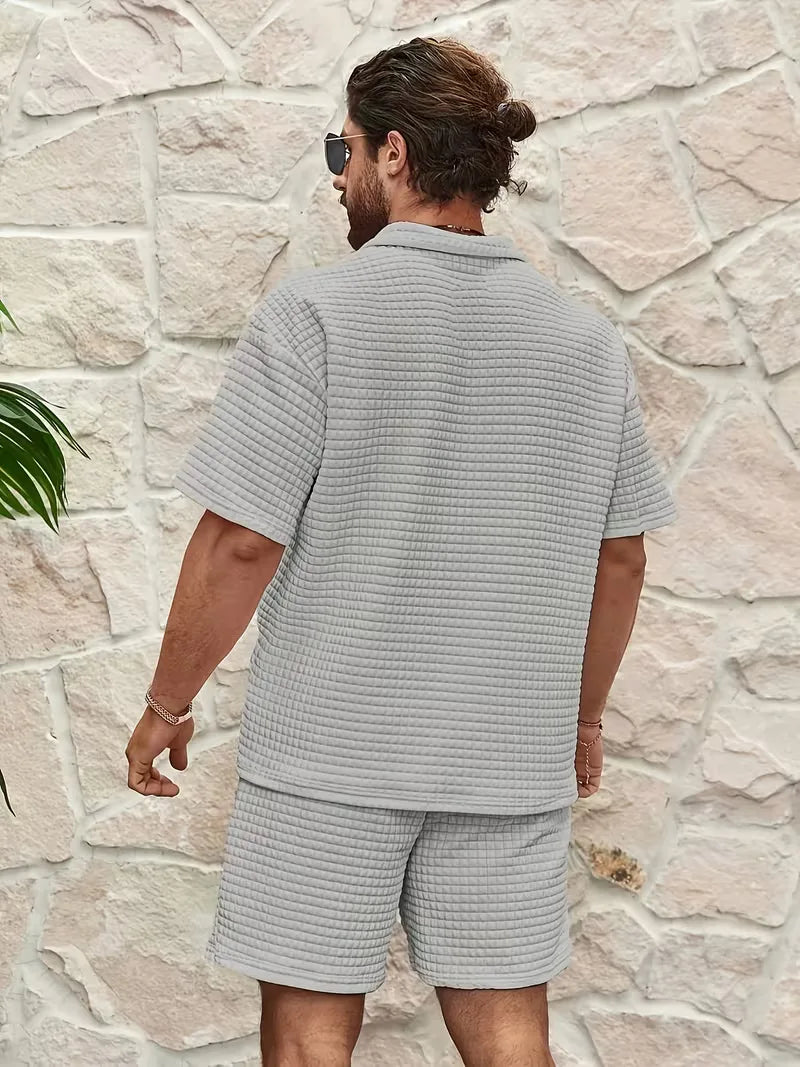 Men's Textured Top and Shorts Co-Ord
