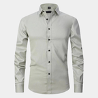 Men's Slim-Fit Stretch Long-Sleeve Dress Shirt – Six Colours
