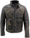 Men's Insulated Vintage Nappa leather-look Biker Jacket
