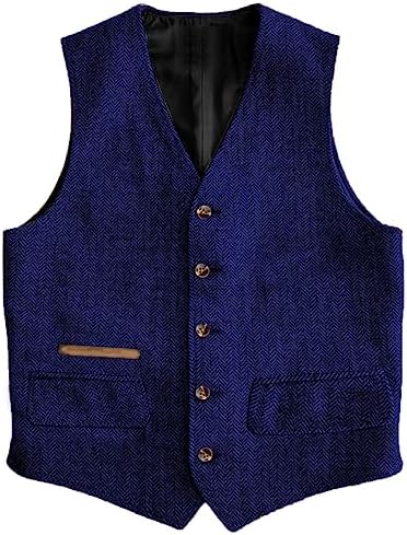 Men's Vintage Herringbone Tweed Waistcoat