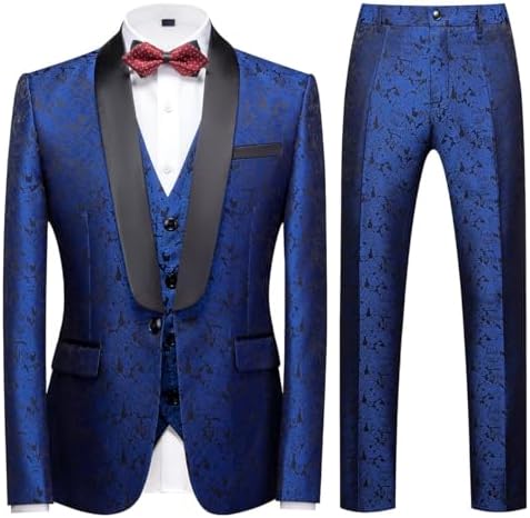 Men's Paisley Three-Piece Tuxedo Suit – Statement Formal Set