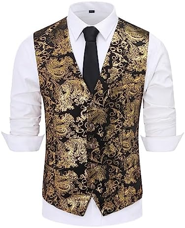 Men's Elegant Jacquard Paisley Waistcoat