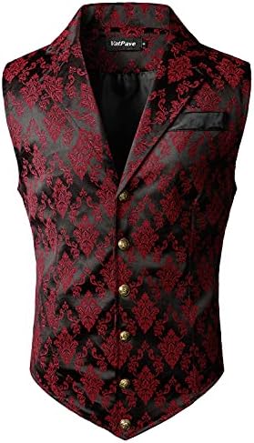 Men's Jacquard Formal Waistcoat – Ornate Single-Breasted Tailored Vest