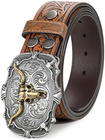Men's Western Embossed leather-look Belt