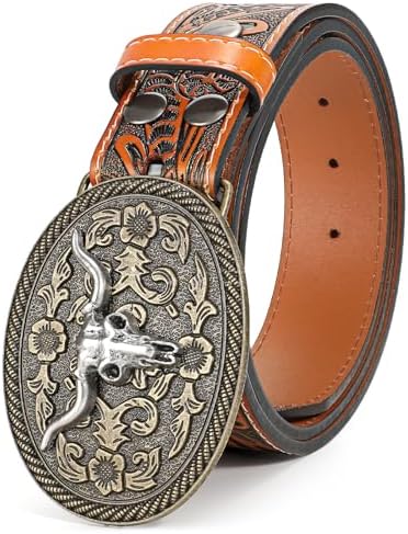 Men's Western Embossed leather-look Belt