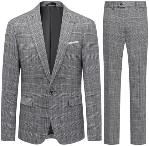 Men's Checked Two-Piece Tailored Suit – Slim Smart Set