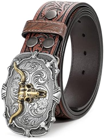 Men's Western Embossed leather-look Belt