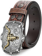 Men's Western Embossed leather-look Belt