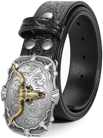 Men's Western Embossed leather-look Belt