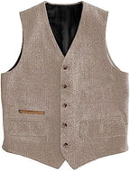 Men's Vintage Herringbone Tweed Waistcoat