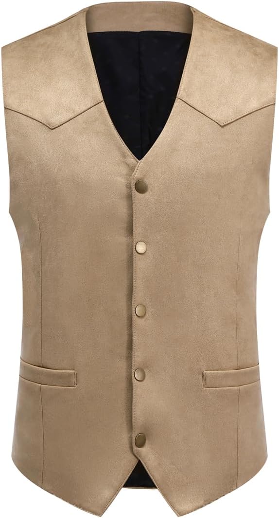 Men's Vintage Western suede-look Waistcoat