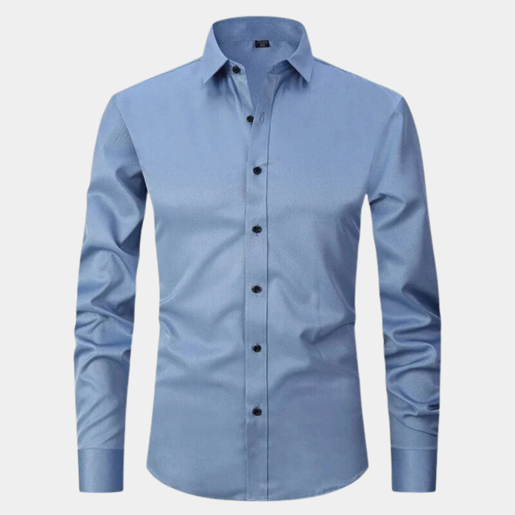 Men's Slim-Fit Stretch Long-Sleeve Dress Shirt – Six Colours