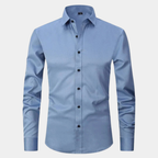 Men's Slim-Fit Stretch Long-Sleeve Dress Shirt – Six Colours