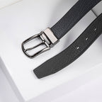 Men's Reversible leather-look Belt – Rotating Buckle Adjustable Waist Strap